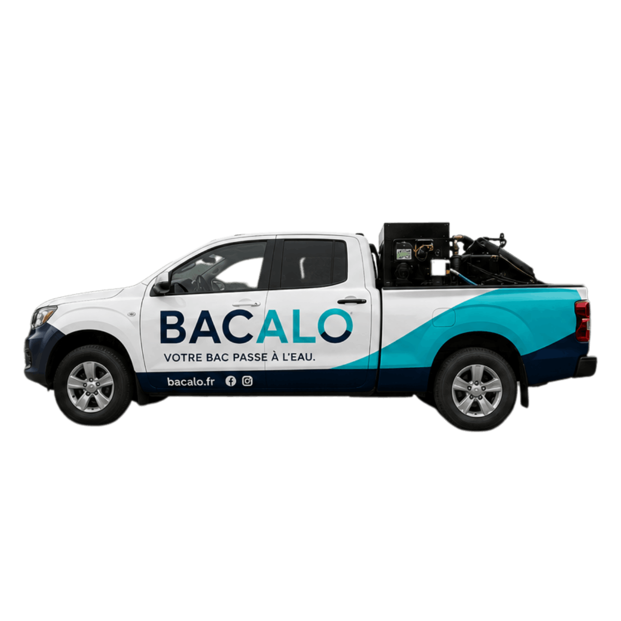 Vue latérale du pick-up BACALO